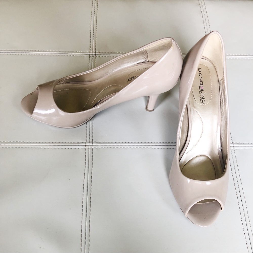 Bandolino Peep Toe Nude Heels